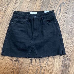 Black Denim Mini Skirt